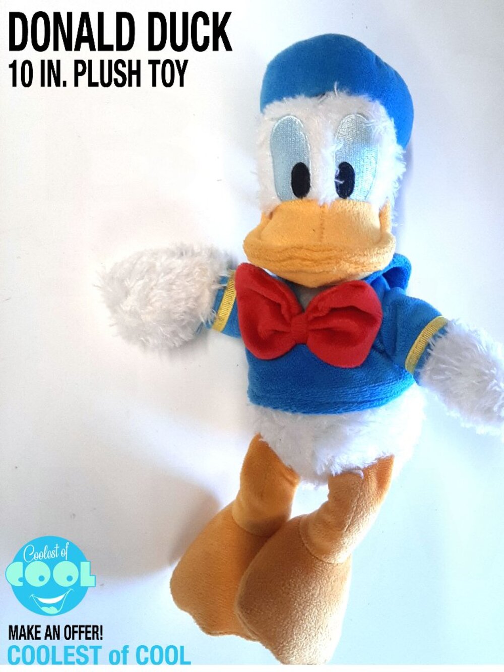 Disney Donald Duck plush 10 inch Stuffed toy sitting doll Disneyana